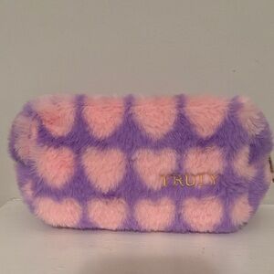 TRULY Pink and Purple Heart Cosmetic Bag